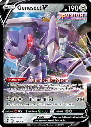 POKEMON 185/264 Genesect V - Rare Holo V