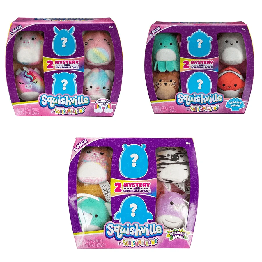 SQUISHMALLOWS SQUISHVILLE - Mini Plush (Squishville Mini Squishmallow 6 Pack)(Asst)