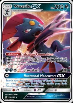 POKEMON 132/ 236 Weavile-GX - Ultra Rare
